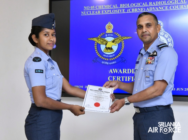 CERTIFICATE AWARDING CEREMONY OF NO. 05 CHEMICAL BIOLOGICAL RADIOLOGICAL NUCLEAR EXPLOSIVE ADVANCE COURSE