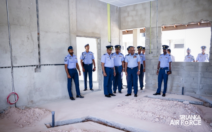 AIR FORCE COMMANDER REVIEWS PROGRESS OF DEVELOPMENT PROJECTS AT SLAF BASE KATUNAYAKE