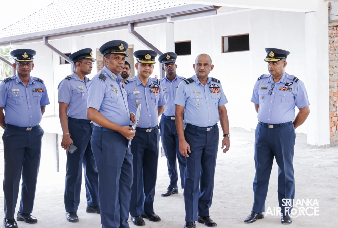 AIR FORCE COMMANDER REVIEWS PROGRESS OF DEVELOPMENT PROJECTS AT SLAF BASE KATUNAYAKE