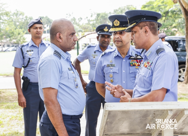 AIR FORCE COMMANDER REVIEWS PROGRESS OF DEVELOPMENT PROJECTS AT SLAF BASE KATUNAYAKE