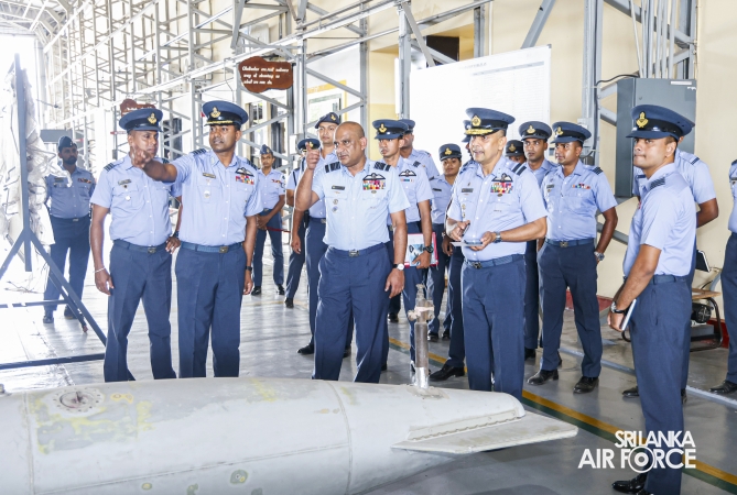 AIR FORCE COMMANDER REVIEWS PROGRESS OF DEVELOPMENT PROJECTS AT SLAF BASE KATUNAYAKE