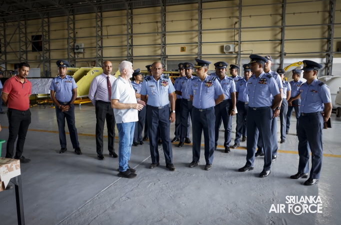 AIR FORCE COMMANDER REVIEWS PROGRESS OF DEVELOPMENT PROJECTS AT SLAF BASE KATUNAYAKE