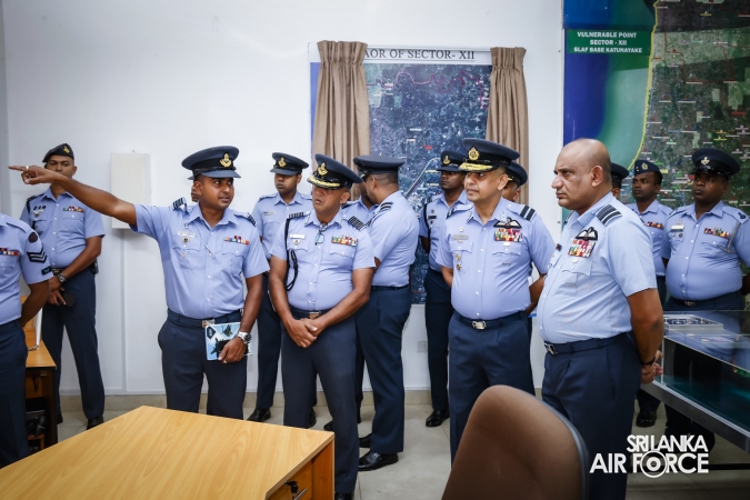AIR FORCE COMMANDER REVIEWS PROGRESS OF DEVELOPMENT PROJECTS AT SLAF BASE KATUNAYAKE