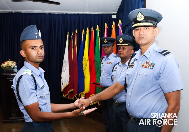 LANYARD AND CANE AWARDING CEREMONY OF NO.56 REGIMENT BRANCH TRAINING COURSE AT SLAF CTS DIYATALAWA