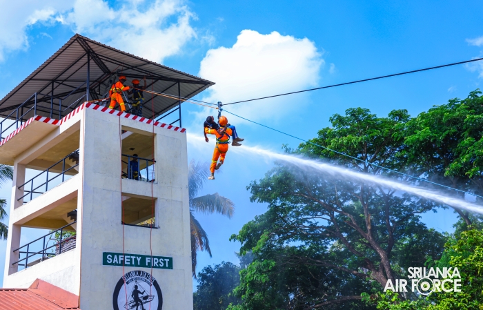US DELEGATION OBSERVES FIRE AND RESCUE TRAINING AT SLAF KATUNAYAKE