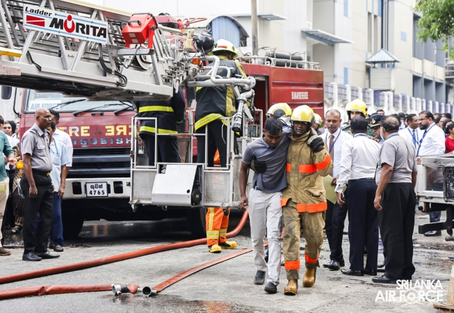 SLAF FIRE AND RESCUE UNIT CONDUCTS HIGH-RISE EMERGENCY DRILL IN COLOMBO