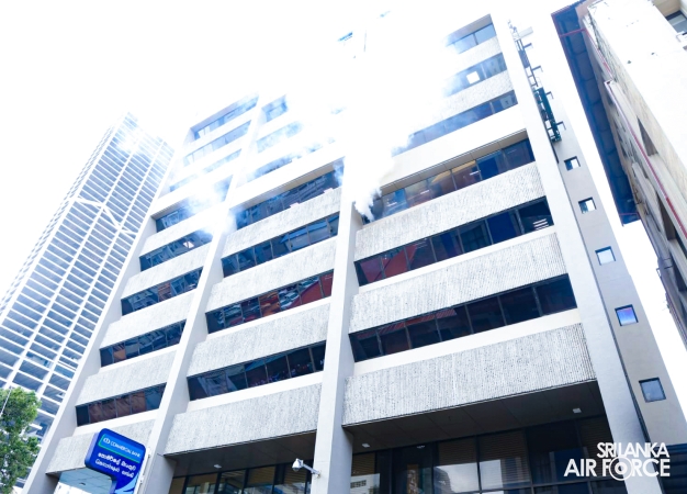 SLAF FIRE AND RESCUE UNIT CONDUCTS HIGH-RISE EMERGENCY DRILL IN COLOMBO