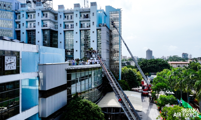 SLAF FIRE SERVICE CONDUCTED EMERGENCY EVACUATION DRILL AT LANKA HOSPITALS CORPORATION PLC NARAHENPITA