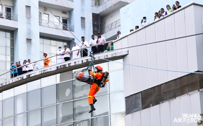 SLAF FIRE SERVICE CONDUCTED EMERGENCY EVACUATION DRILL AT LANKA HOSPITALS CORPORATION PLC NARAHENPITA