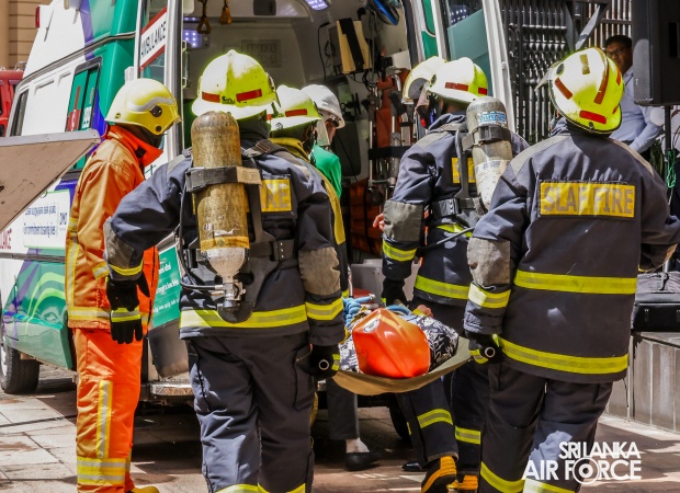 SLAF CONDUCTS JOINT FIRE AND RESCUE DRILL AT CENTRAL BANK HEADQUARTERS