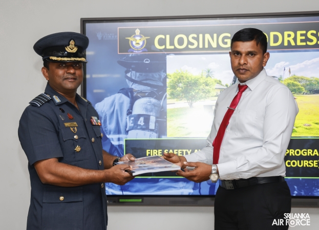 CERTIFICATE AWARDING CEREMONY OF FIRE SAFETY AWARENESS TRAINING PROGRAMME FOR SLAF RETIRED PERSONNEL