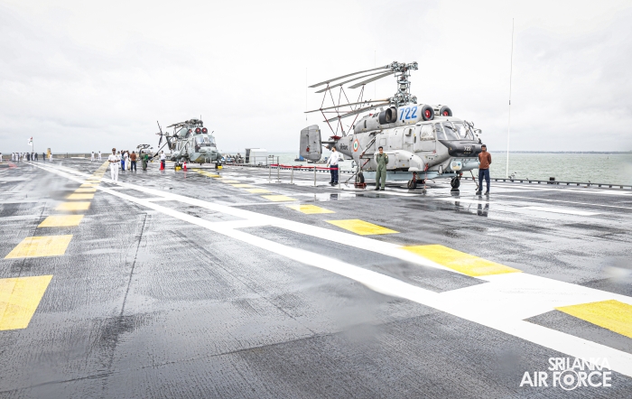 COMMANDER OF THE AIR FORCE VISITS INDIAN AIRCRAFT CARRIER INS VIKRANT