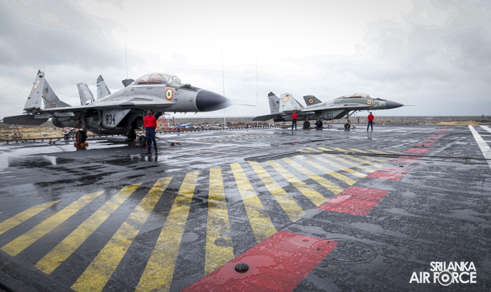 COMMANDER OF THE AIR FORCE VISITS INDIAN AIRCRAFT CARRIER INS VIKRANT