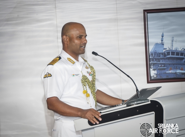 COMMANDER OF THE AIR FORCE VISITS INDIAN AIRCRAFT CARRIER INS VIKRANT