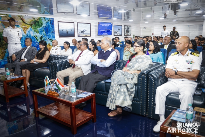 COMMANDER OF THE AIR FORCE VISITS INDIAN AIRCRAFT CARRIER INS VIKRANT