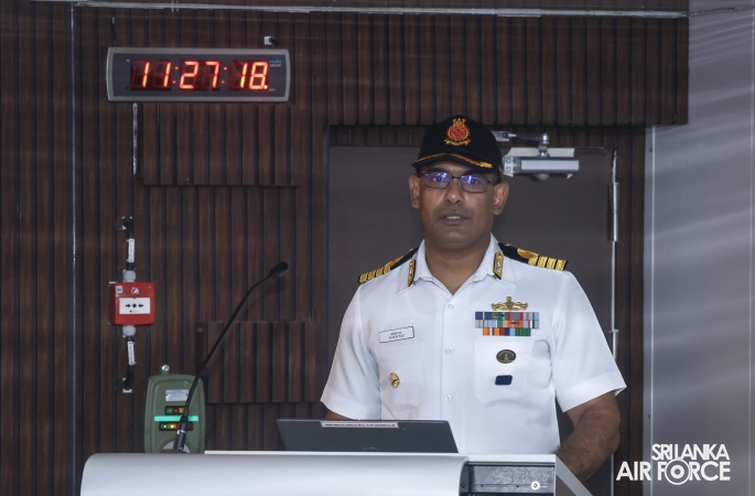 COMMANDER OF THE AIR FORCE VISITS INDIAN AIRCRAFT CARRIER INS VIKRANT