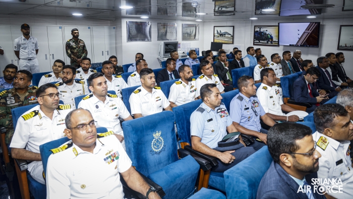 COMMANDER OF THE AIR FORCE VISITS INDIAN AIRCRAFT CARRIER INS VIKRANT