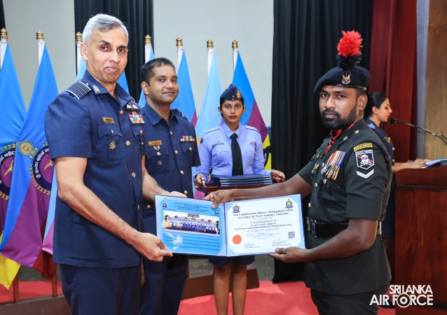 CERTIFICATE AWARDING CEREMONY OF NO. 28 ENGLISH MEDIUM AND NO. 99 SINHALA MEDIUM NON-COMMISSIONED OFFICERS' MANAGEMENT COURSES