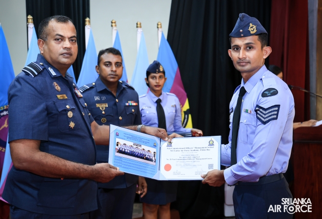CERTIFICATE AWARDING CEREMONY OF NO. 28 ENGLISH MEDIUM AND NO. 99 SINHALA MEDIUM NON-COMMISSIONED OFFICERS' MANAGEMENT COURSES