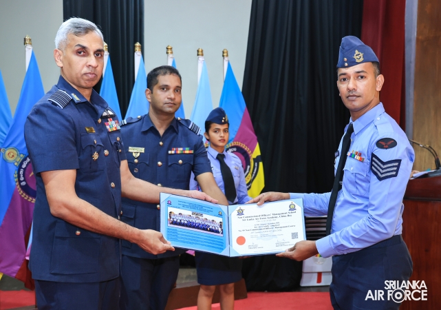 CERTIFICATE AWARDING CEREMONY OF NO. 28 ENGLISH MEDIUM AND NO. 99 SINHALA MEDIUM NON-COMMISSIONED OFFICERS' MANAGEMENT COURSES