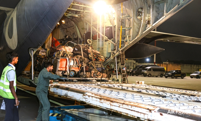 PAKISTAN AIR FORCE C-130 AIRCRAFT ARRIVES WITH HUMANITARIAN ASSISTANCE