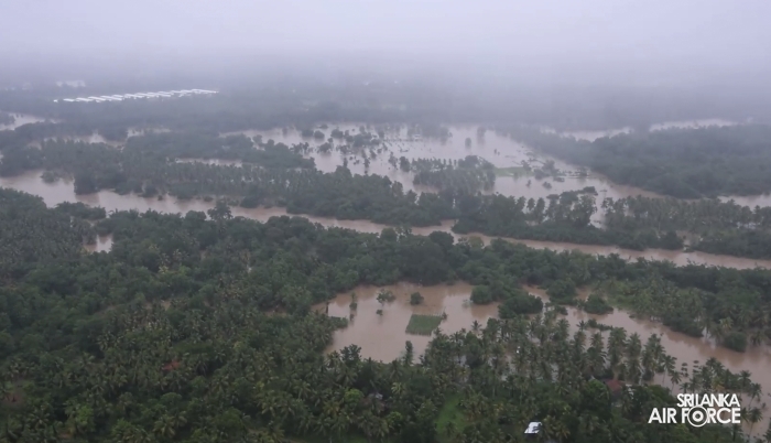 SLAF BELL 212 RESCUES THREE PERSONS STRANDED BY FLOODS IN MAHAWA (ELLA)