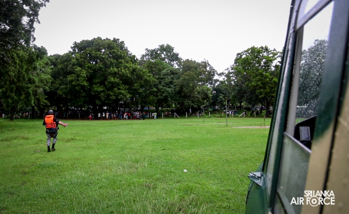 SLAF BELL 212 RESCUES THREE PERSONS STRANDED BY FLOODS IN MAHAWA (ELLA)