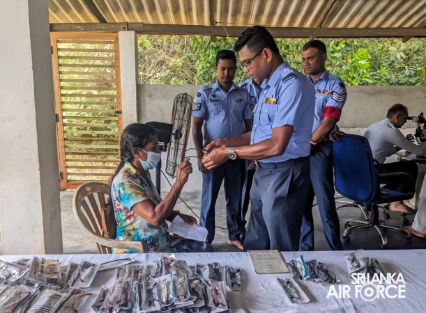 SLAF STATION PALAVI CONDUCTS EYE CLINIC AND SPECTACLE DONATION PROGRAMME AT KANDAYAYA