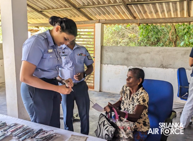 SLAF STATION PALAVI CONDUCTS EYE CLINIC AND SPECTACLE DONATION PROGRAMME AT KANDAYAYA