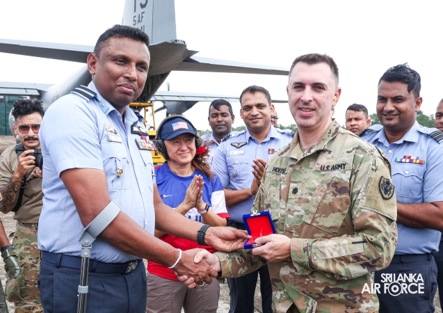 DISASTER RELIEF CONSIGNMENT ARRIVES AT SLAF BASE ANURADHAPURA WITH US AND UNOPS SUPPORT