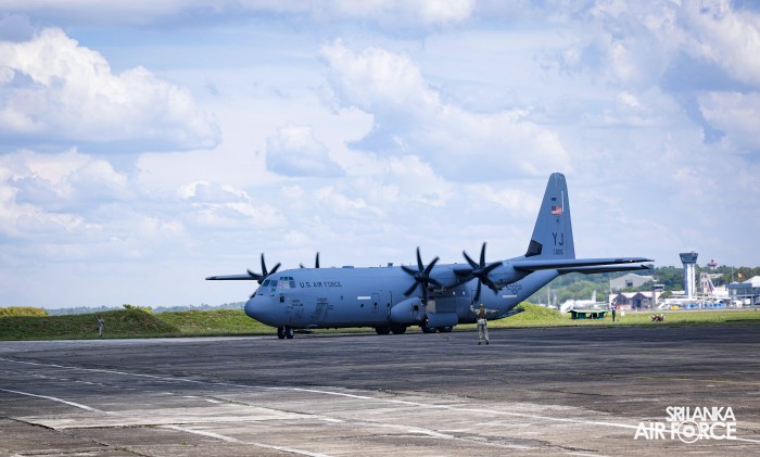 UNITED STATES AIR FORCE C-130 AIRCRAFT ARRIVE IN SRI LANKA TO SUPPORT CYCLONE DITWA RELIEF OPERATIONS
